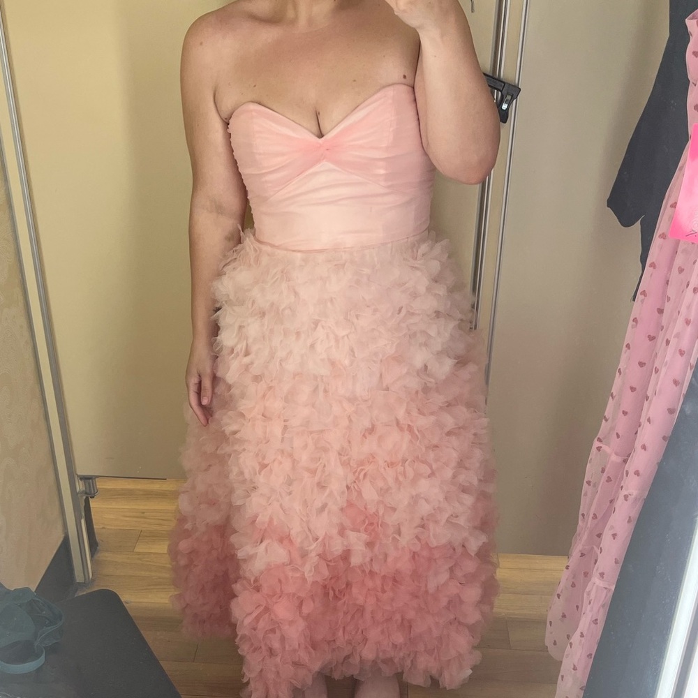 Marchesa Pink Ombre Strapless Dress - Picture 3 of 3